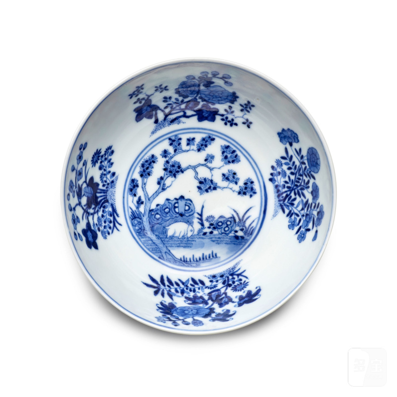 清道光 粉地軋道粉彩開光花卉紋碗 | A PINK-GROUND FAMILLE-ROSE SGRAFFIATO 'MEDALLION' BOWL - 图3